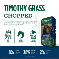 Standlee Premium Timothy Grass Chopped Forage Horse Feed, 25-lb Bag -Weaver Leather || Finish Line || Cavalor Shop 948334 PT5. AC SS1800 V1694029472